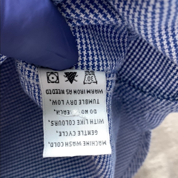 Psycho Bunny Blue and White Dress Shirt with Button-Down Collar - Picture 7 of 16